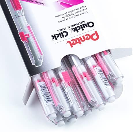 Pentel QUICK CLICK Mechanical Pencil (0.7mm), Pink Barrel, Box of 12 Pencils (PD217P)