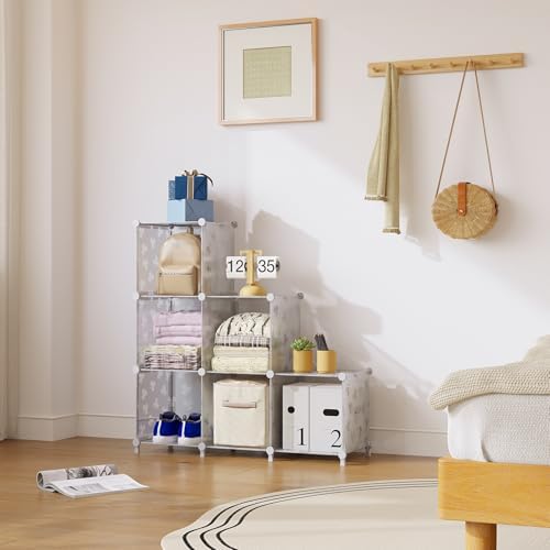 UNKU 6 Cube Storage Organizer, Closet Organizer Storage Shelf,Translucent