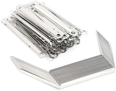 WALFRONT 50pcs Metal Prong Fasteners, Sturdy Binding Clips for A4 Paper, Organize Up to 350 Sheets for Office Use