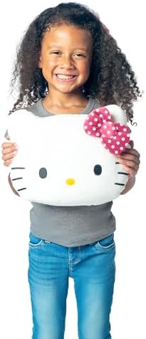 Northwest Hello Kitty Polka Dot Pretty Small Cloud Pillow 12 Inch – Kawaii Plush Stuffed Toy for Kids, Adults, Bedroom & Playroom Decor, Great Gift Idea