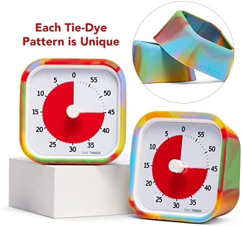 Time Timer MOD Tie Dye ⁠— Special Edition ⁠⁠— Visual Timer for Kids Classroom Learning, Elementary Teachers Desk Clock, Homeschool Study Tool and Office Meetings with Silent Operation (Tie Dye)