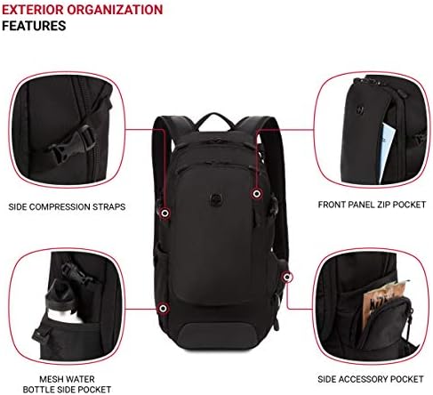 SwissGear 3598 Backpack, Narrow Daypack, Ideal for Commuting and College