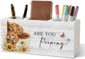 Funny Cute Highland Cow Pencil Pen Holder for Desk Organizer