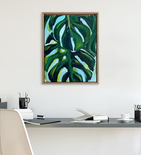 Kate and Laurel Sylvie Blank Framed Canvas Wall Art, 16x20 Gold Beaded, Vintage Modern Empty Canvas for Paint-Your-Own Art, Ready to Paint Premium Canvas Already Framed