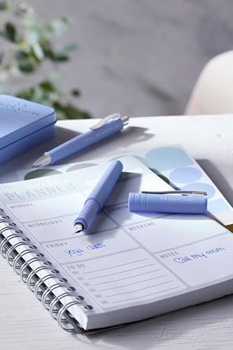 Faber-Castell Poly Pen Fountain and Ballpoint Pen Gift Set – Pale Iris: Fountain Pen Set with Broad Nib & Smooth Ballpoint Pen, Ergonomic Grip, Great for Journaling & Calligraphy (2 Count)