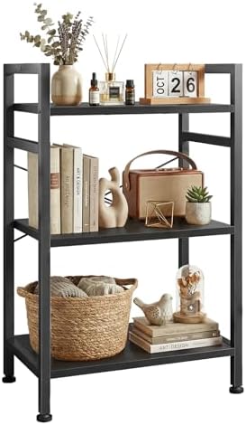 3 Tier Bookshelf, Free Standing Bookcase with Open Storage Shelves