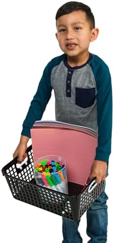 Really Good Stuff Large Plastic Book Baskets, 13.25" by 10" by 5.5"-12-Pack