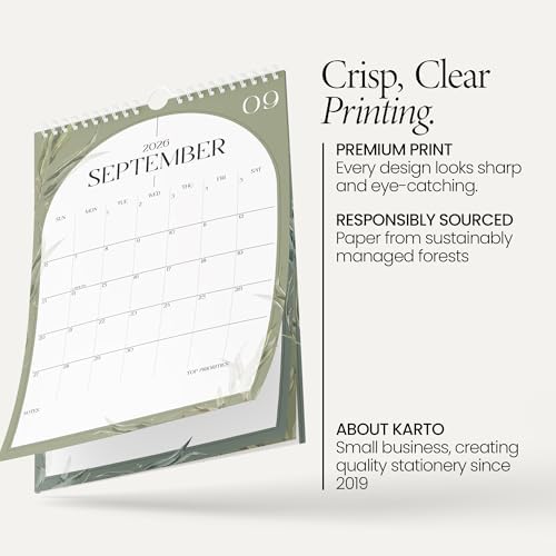 Karto Wall Calendar 2026 11x17 in - Boho Greenery
