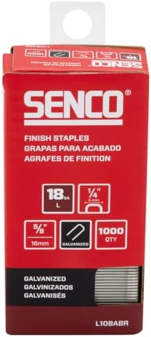 SENCO Collated Medium Wire Staples, Galvanized, 18 GA (L10BABR) 1,000 Box