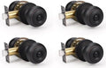 KNOBWELL 4 Pack Oil Rubbed Bronze Door Knobs - Bedroom or Bathroom, Round Privacy Door Lock Interior, Keyless Turn Locks