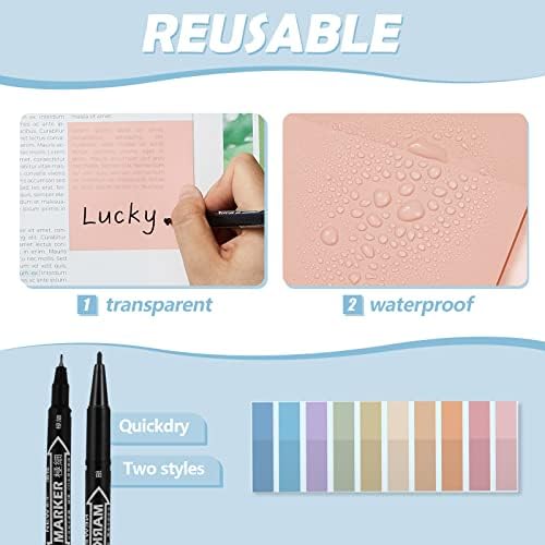 Jutom 39 Pcs Aesthetic Book Annotation Kit,Green,Cute Style