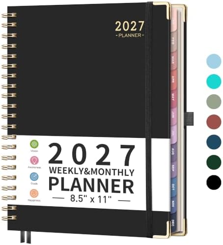 RETTACY 2027 Planner, Weekly and Monthly, Large Size (8.5" x 11")