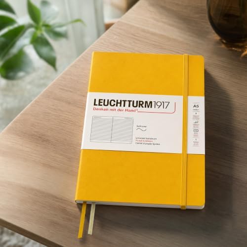 LEUCHTTURM1917 - Notebook Softcover Medium A5-123 Numbered Pages for Writing and Journaling (Sunflower, Ruled)