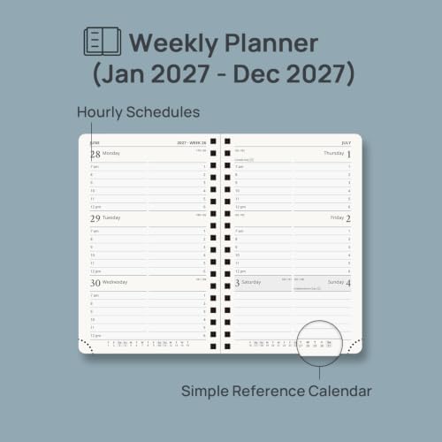 POPRUN Pocket Calendar 2027,4" x 6.25" Small Weekly Planner