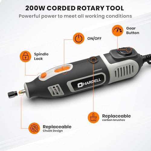 200W Corded Rotary Tool Kit Flex Shaft 6 Speed 40000RPM 153 Accessories