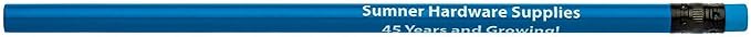 Pencil Guy Promotional Personalized Imprinted Blue Neon Round Pencils