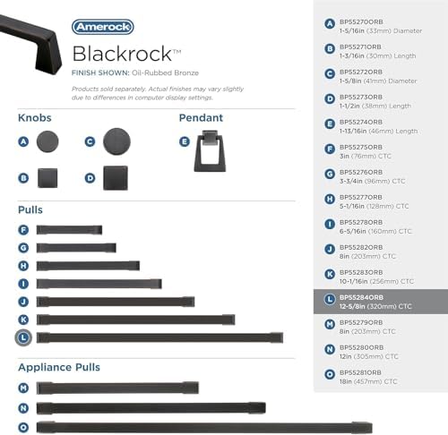 Amerock 12-5/8" Blackrock Oil-Rubbed Bronze Drawer Pull