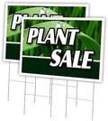 Plant Sale 2 Pack Of 24" x 36" Yard Sign & Stake | Advertise Your Business | Stake Included Image On Front Only | Made in The USA