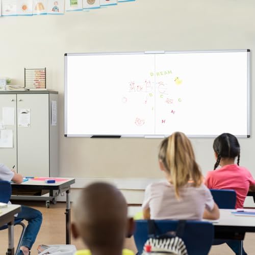 VIZ-PRO Large Magnetic Dry Erase Whiteboard, 96 x 48 Inches, Foldable