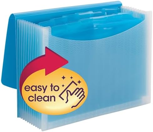 Smead Accordion File Organizer, Document Folder, 12 Divider, Teal/Clear