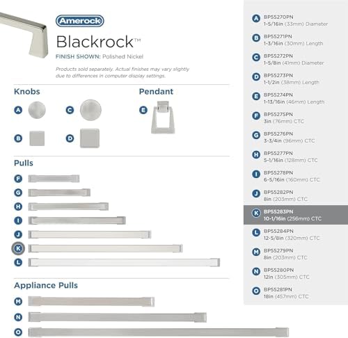 Amerock 10-1/16" Blackrock Polished Nickel Drawer Pull