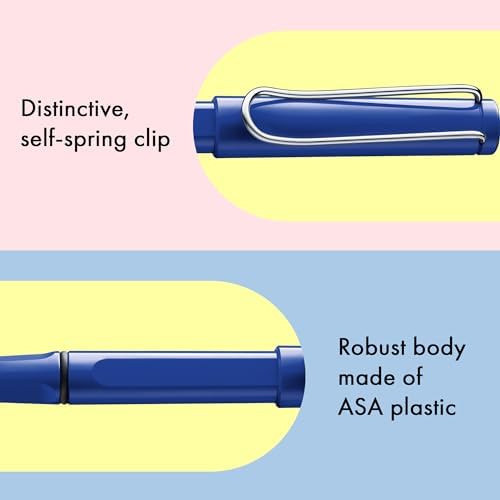 Lamy safari blue - Rollerball Pen with ergonomic grip & line width M - for pleasant long writing - made of robust ASA plastic - including rollerball refill M 63 in black