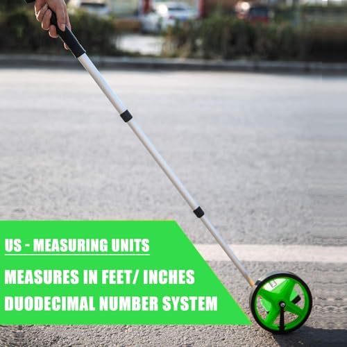 Zozen 6-Inch Measuring Wheel in Feet and Inches, Telescopic Handle, Green