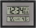 La Crosse Technology 512-65937 Black Atomic Digital Clock with Temperature