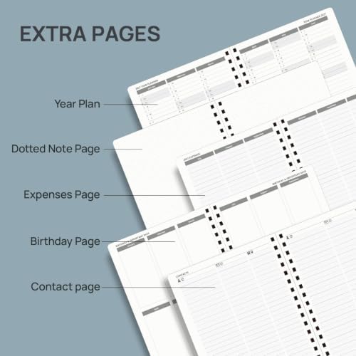 POPRUN 2027 Planner, 6.75" x 8.5" Weekly Calendar Book, Day Planner 2027