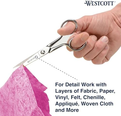 Westcott 6in Forged Paper and Fabric Scissors, Precision Scissors for Sewing and Crafts, Art, Office