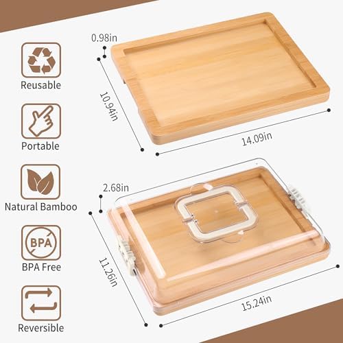 CAWIU Portable Charcuterie Board with Lid, Travel Cheese Board & Snack Tray
