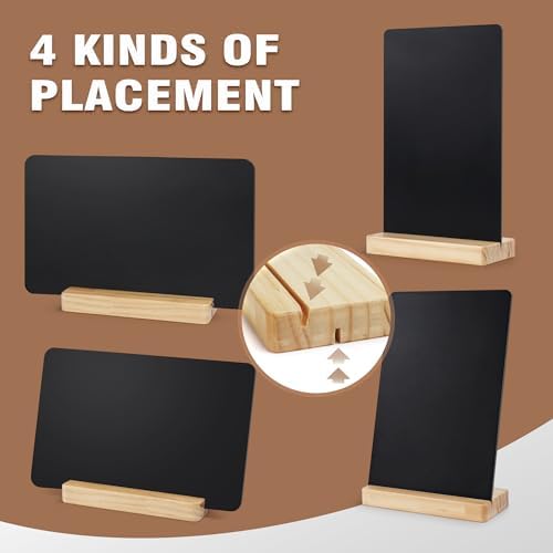 SELEAD Small Chalkboard Words Sign with Wooden Stand - 2 Pack 8x12 Inch
