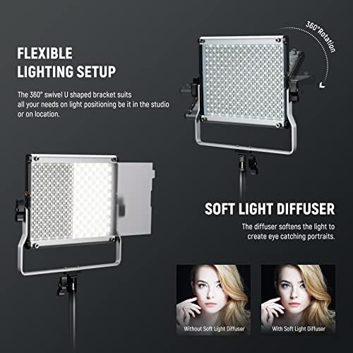 NEEWER Upgraded 660 PRO II RGB LED Video Light w App Control Tripod Stand