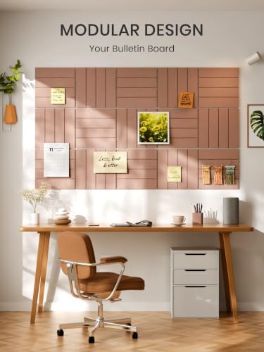 Bumusty 36" x 24" Large Cork Board Alternative, Terracotta