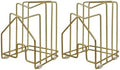 2 Pack Pot Lid Organizer Cutting Board Holder Inside Cabinet 304 Stainless Steel Pot and Pan Organizer Under Cabinet Cookie Sheet Bakeware Serving Tray Cooling Rack Stand Kitchen Countertop Matte Gold