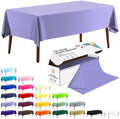 CXPSINC 54 Inch X 100 Feet Plastic Table Cover Roll Disposable Tablecloth with Slide Cutter for All Type/Shape Tables | Party, Banquet, Birthdays, Weddings(Purple, 100 Feet)