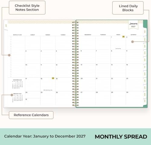 Blue Sky Day Designer 2027 Weekly & Monthly Planner, 8.5"x11", Peyton White