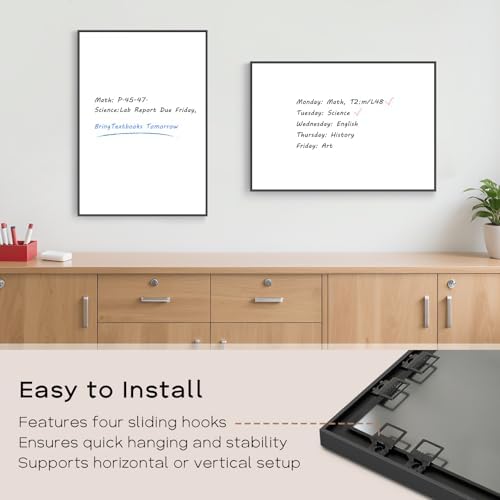Large Magnetic Whiteboard, 30" x 20" Dry Erase White Board for Wall