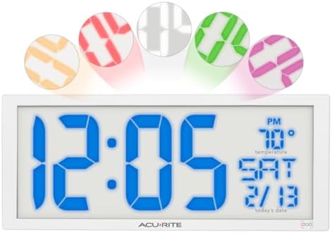 AcuRite Digital Clock, 14.5-Inch / Multicolor
