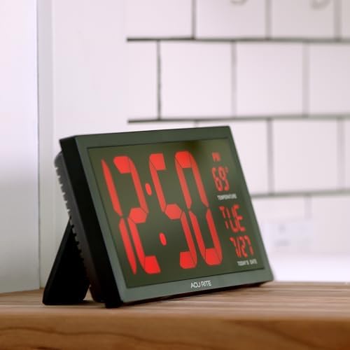 AcuRite Digital Clock, 14.5-Inch / Red