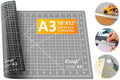 Ecraft Self Healing Cutting Mat 18x12 Inch A3, 5-Ply Double Sided Rotary Cutting Board with Grid, Grey/Black for Sewing, Quilting, Fabric & Craft Projects