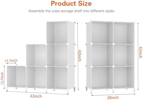 Stackable Closet Organizers and Storage 6 Cube Storage Organizer Closet Organizer for Bathroom Closet Storage for Wardrobe