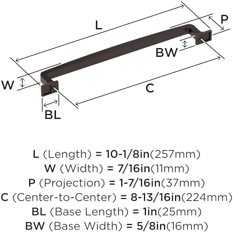 Amerock 8-13/16" Westerly Oil-Rubbed Bronze Drawer Pull