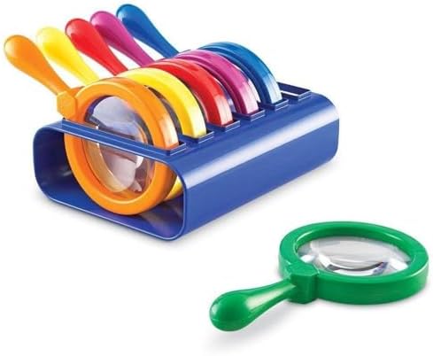 Learning Resources Primary Science Jumbo Magnifiers with Stand - 6 Pieces, Ages 3+, Science Classroom Accessories, Teacher Supplies, Observation Toys for Kids, Back to School Supplies