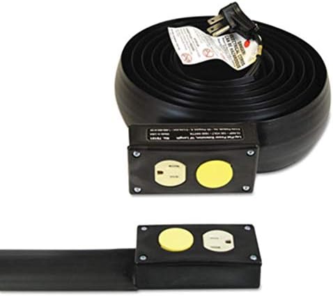 C-Line Lay-Flat Power Extension and Cord Cover, 10 Feet Long (79101) , Black