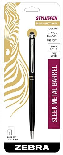Zebra Pen StylusPen Black Ballpoint Pen, Black Ink, 0.7mm, 1-Pack