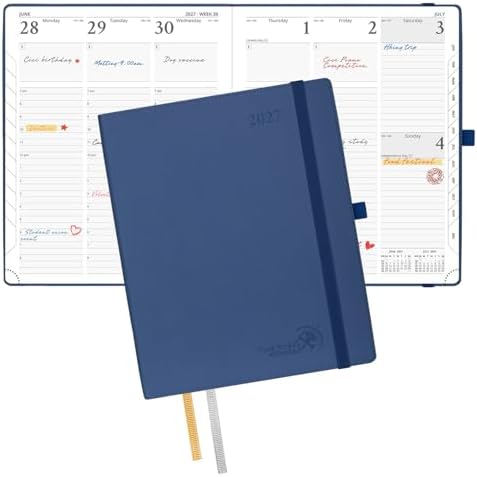 POPRUN 2027 Planner, Large-8.5" x 10.5", Weekly & Monthly Appointment Book