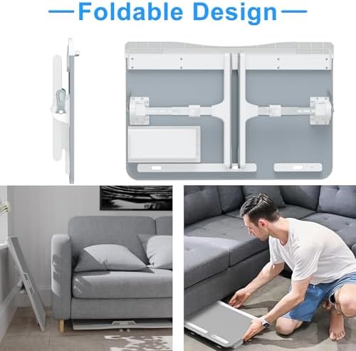HETTHI Bed Desk for Laptop, X-Large Leather Adjustable Lap Desks for Adults