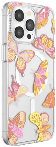 PopSockets iPhone 15 Pro Max Phone Case w/MagSafe- Sunset Mariposa | Magnetic, Wireless Charging, Camera & Drop Protection, Butterfly, Moth, Luna, Western, Boho, Aesthetic
