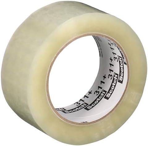 Scotch High Tack Box Sealing Tape 311+, Cold Shipping, Freezer Storage, Clear Color, 48 mm x 100 m, 36/Case